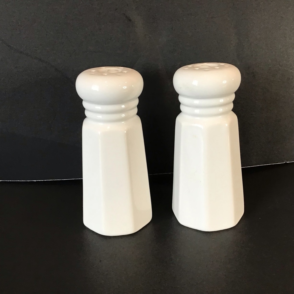 Classic White Stoneware Dining Salt and Pepper Shakers